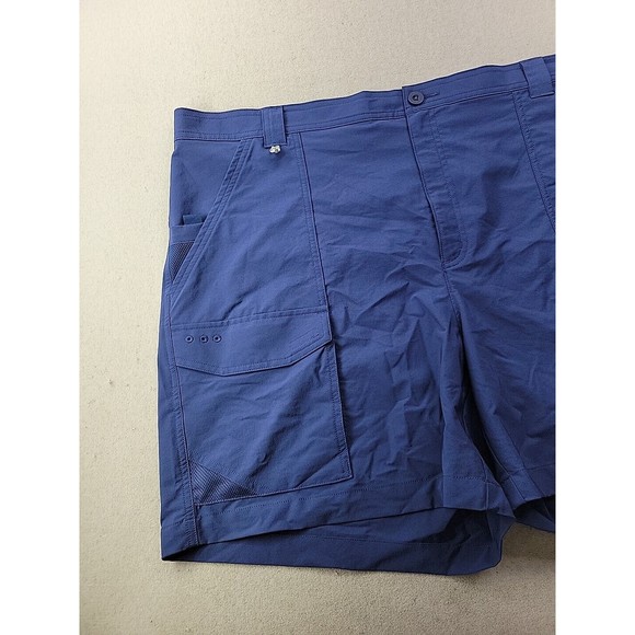 NEW - Columbia PFG Cargo Short Blue Stretch Performance Men XXL 6L Elastic Waist - Picture 2 of 8